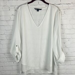 Zac & Rachel Sheer White Blouse Size XL